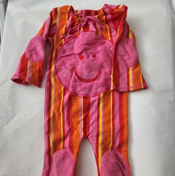 oinkbaby Other - Oinkbaby 12 months Striped romper with hippie smiling face